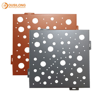 300 x 300 Metal Perforated Ceiling Acoustic Suspended Ceiling Tiles Plate Dengan Roll Coating