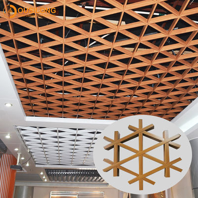 Desain Khusus Segitiga Aluminium Profile Suspended Ceiling Dekoratif Palsu Metal Grid Ceiling System