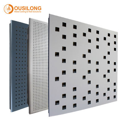 Snap Klip Berlubang di Plafon 600 x 600 Akustik Aluminium Aluminium Drop Down Ceiling Tiles