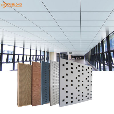 DIA 4.0 Powder Coating Metal Ceiling Tiles Panel Langit-Langit Berlubang Tahan Lama