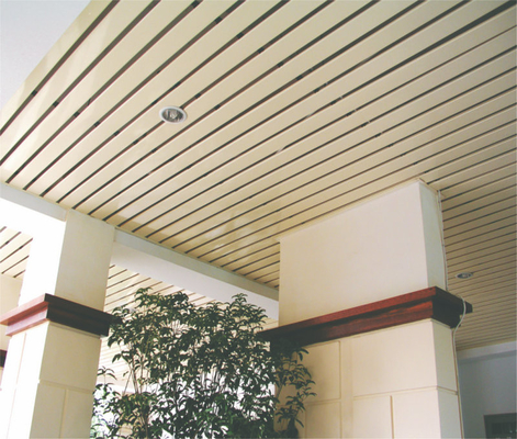 Terbuka interior ditangguhkan Aluminium Strip Ceiling B - berbentuk, Plank Linear Metal Ceiling