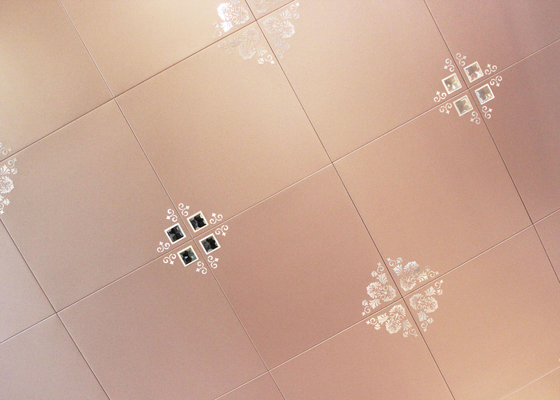 300mm x 300mm Dekorasi Artistik Ceiling, Ubin Ceiling Metallic Komersial untuk kamar mandi