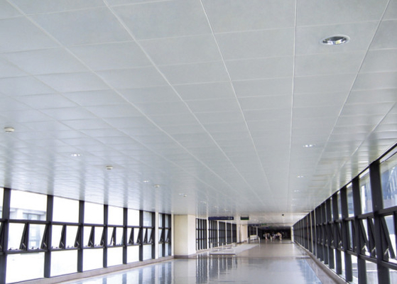 Panel Akustik Aluminium Perforated Logam Depan untuk Plafon 12 x 12 Ubin Langit-langit, SGS