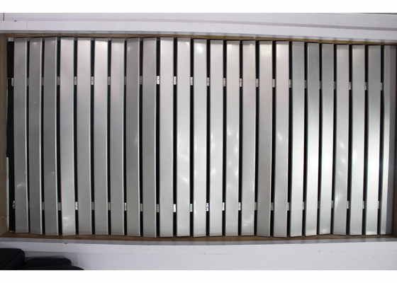 Dekorasi perak Aluminium Sun Naungan Sistem standar Eropa, Strip Kerai Panel