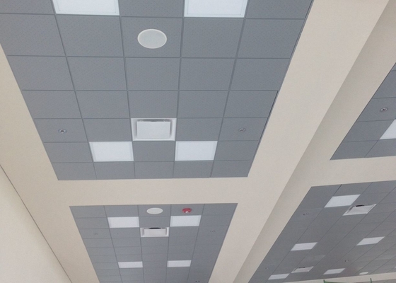 Warna Abu-abu Galvanized Steel Berbaring Di Ceiling Tiles 605 X 605mm Untuk Bandara