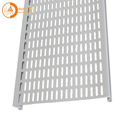 Outdoor Windproof Aluminium / Aluminium Strip Ceiling Komersial Berlubang S Bentuk False Ceiling Panel