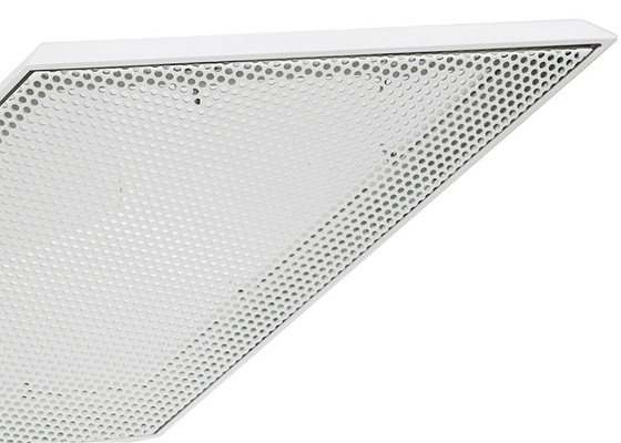 Panel Aluminium Tirai Dinding Logam Berlubang Prismatik Bentuk Eksterior Penyemprotan Bubuk PVDF