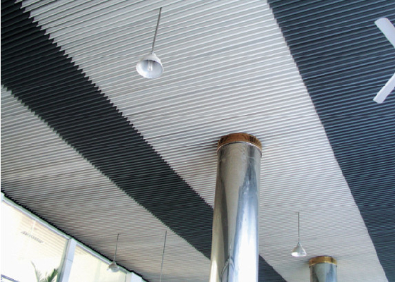 Fireproof Perforated Aluminium Strip Ceiling Powder Coating dan Roller Coating