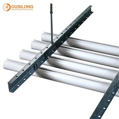 Linear Metal Dia 50/60/70mm Extruded Aluminium / Aluminium Profile Round Pipe Baffle Ceiling