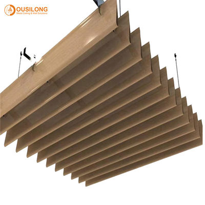 Desain Khusus Aluminium Profile Wood Plank Ceiling Panel Aluminium Extruded Suspended Metal Ceiling
