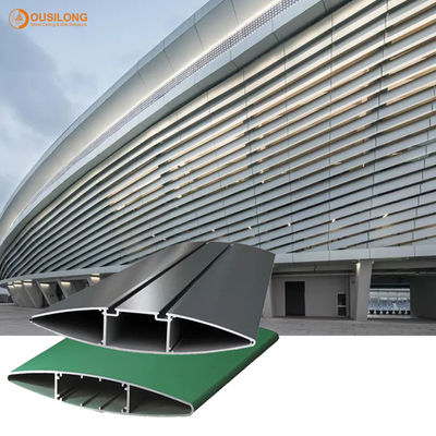 Membangun Fasad Aluminium Profile Blinds PVDF Coating Dekoratif Eksterior Aluminium Sun Shade System untuk Dinding