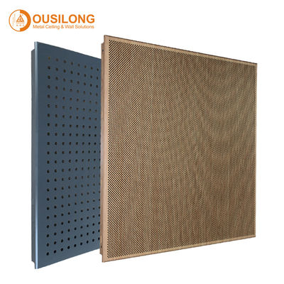 Aluminium Perforated Metal Ceiling 2x4 Ceiling Tiles Sheets Dengan Tepi Lurus / Miring