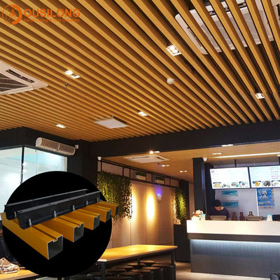 Palsu Square Pipe Linear Metal Ceiling Panel Black, Suspended Metal Ceiling System