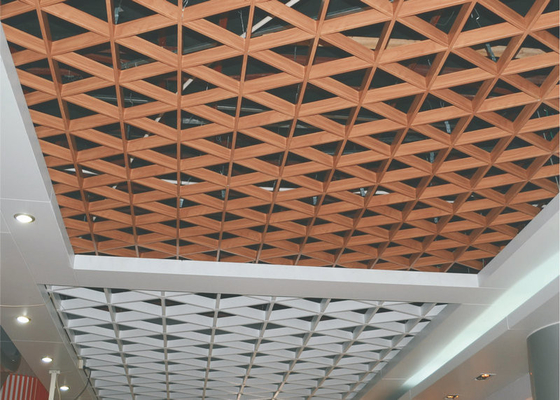 Decorative False Triangle Metal aluminium Grid Ceiling system gading Dengan Tipe
