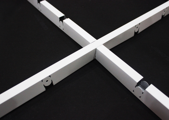 Aluminium Tahan Karat Suspended Open Grid Ceiling / Aluminium Grille Ceiling Panel untuk Pusat Perbelanjaan