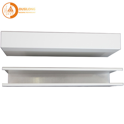 Dekoratif Komersial Logam Strip Aluminium / Aluminium Baffle Ceiling Panel Lebar 35mm Tinggi 150mm