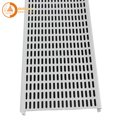 Outdoor Windproof Aluminium / Aluminium Strip Ceiling Komersial Berlubang S Bentuk False Ceiling Panel