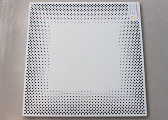 Aluminium Clip In Ceiling Panel Tiles 0.7mm Round Lubang Perforasi ISO9001
