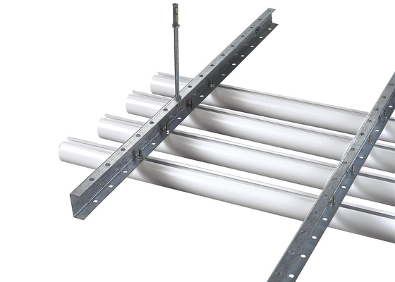 Linear Metal Dia 50/60/70mm Extruded Aluminium / Aluminium Profile Round Pipe Baffle Ceiling